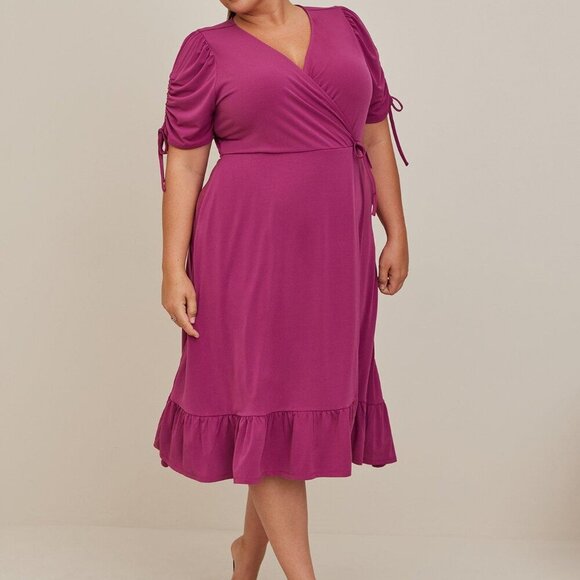 Midi Studio Knit Wrap Dress - Picture 1 of 5